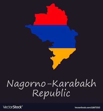 Flag map of nagorno karabakh republic vector image