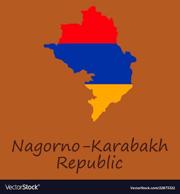 Flag map of nagorno karabakh republic vector image