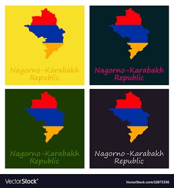 Flag map of nagorno karabakh republic vector image