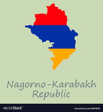 Flag map of nagorno karabakh republic vector image