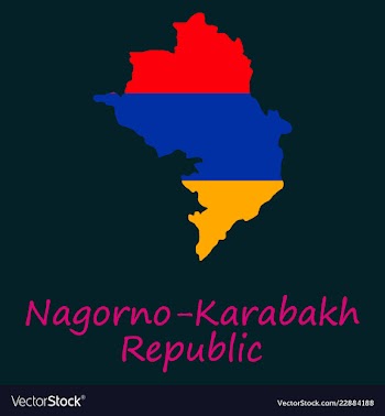 Flag map of nagorno karabakh republic vector image