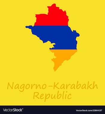 Flag map of nagorno karabakh republic vector image