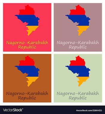 Flag map of nagorno karabakh republic vector image
