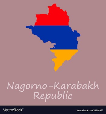 Flag map of nagorno karabakh republic vector image