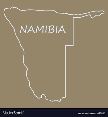 Flag map of namibia vector image