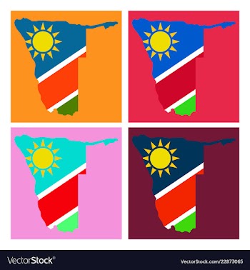 Flag map of namibia vector image