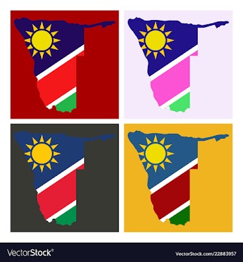 Flag map of namibia vector image
