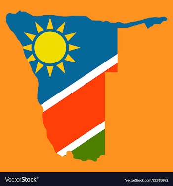 Flag map of namibia vector image