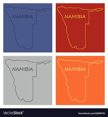 Flag map of namibia vector image
