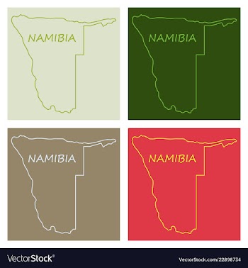 Flag map of namibia vector image