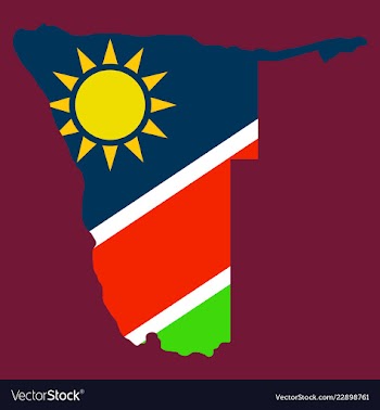 Flag map of namibia vector image