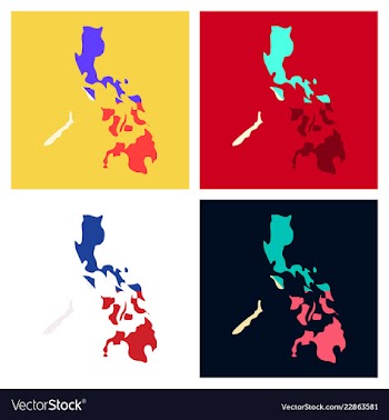 Flag map of philippines vector image
