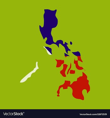 Flag map of philippines vector image