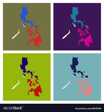 Flag map of philippines vector image