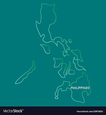 Flag map of philippines vector image