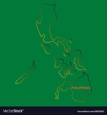 Flag map of philippines vector image
