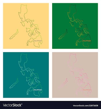 Flag map of philippines vector image