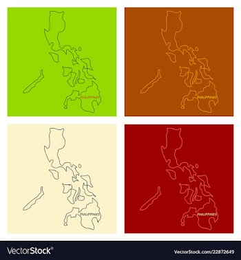 Flag map of philippines vector image