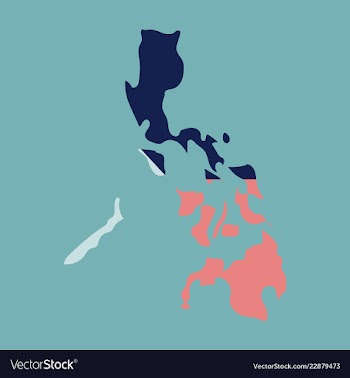 Flag map of philippines vector image