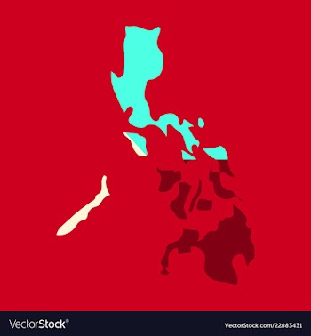 Flag map of philippines vector image