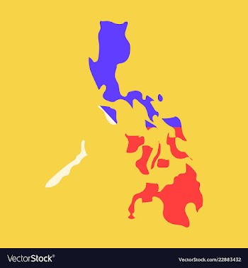 Flag map of philippines vector image