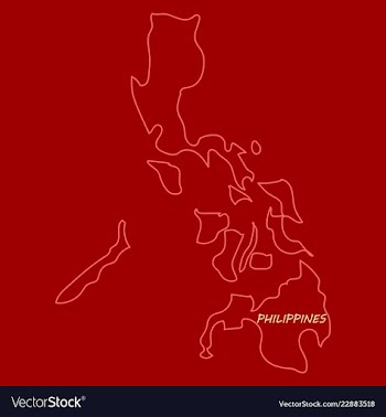 Flag map of philippines vector image