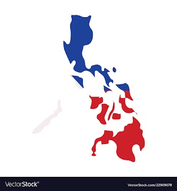 Flag map of philippines vector image