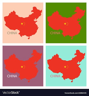 Flag map of republic of china vector image