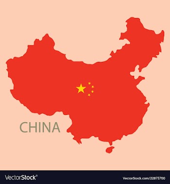 Flag map of republic of china vector image
