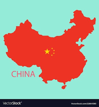 Flag map of republic of china vector image