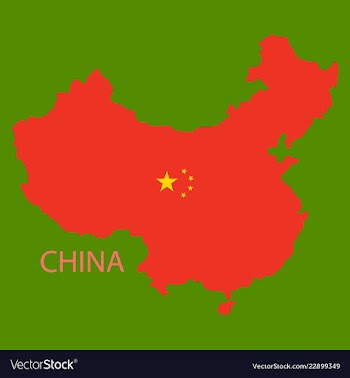 Flag map of republic of china vector image