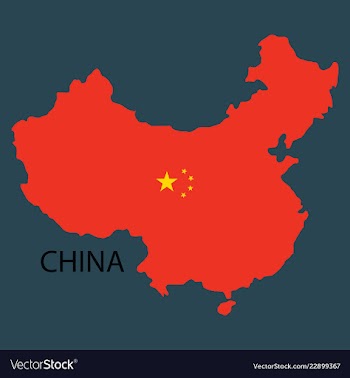 Flag map of republic of china vector image