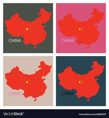 Flag map of republic of china vector image