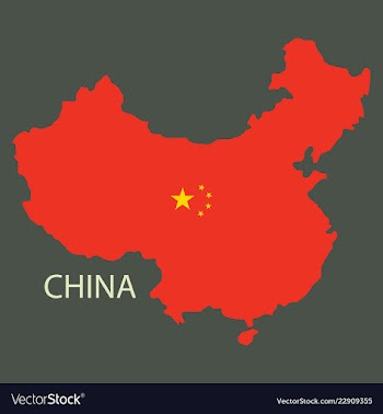 Flag map of republic of china vector image