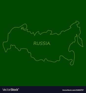 Flag map of russia vector image