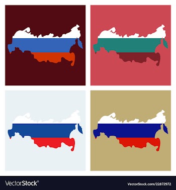 Flag map of russia vector image