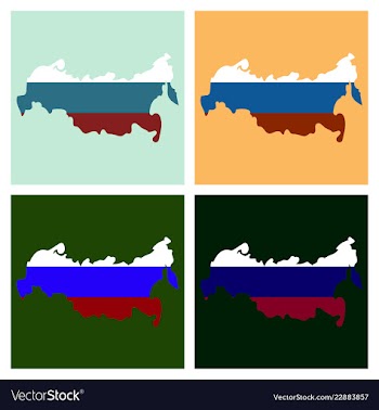 Flag map of russia vector image