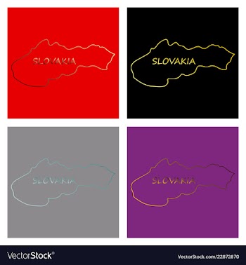 Flag map of slovakia vector image