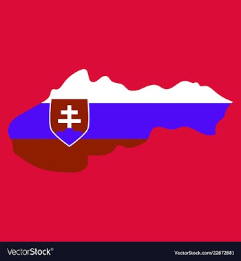 Flag map of slovakia vector image