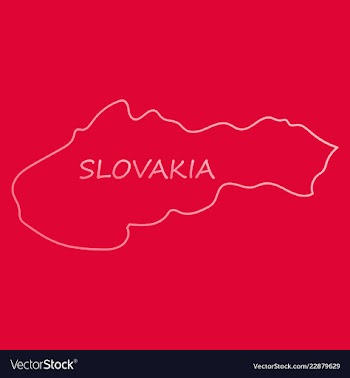 Flag map of slovakia vector image