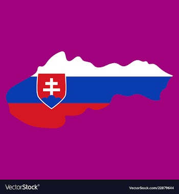 Flag map of slovakia vector image