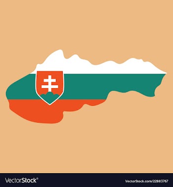 Flag map of slovakia vector image
