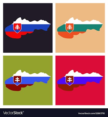 Flag map of slovakia vector image