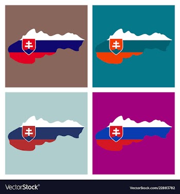 Flag map of slovakia vector image