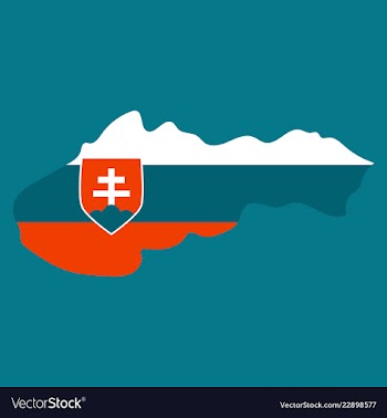 Flag map of slovakia vector image