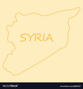 Flag map of syria vector image