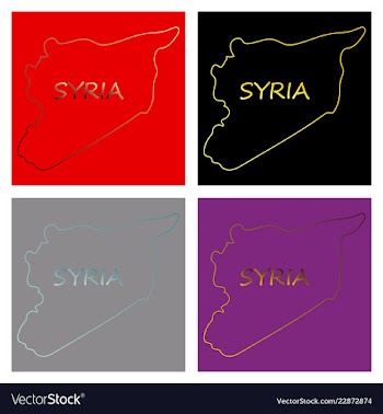 Flag map of syria vector image