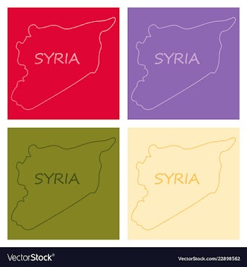 Flag map of syria vector image