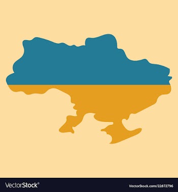 Flag map of ukraine vector image
