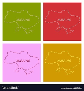 Flag map of ukraine vector image